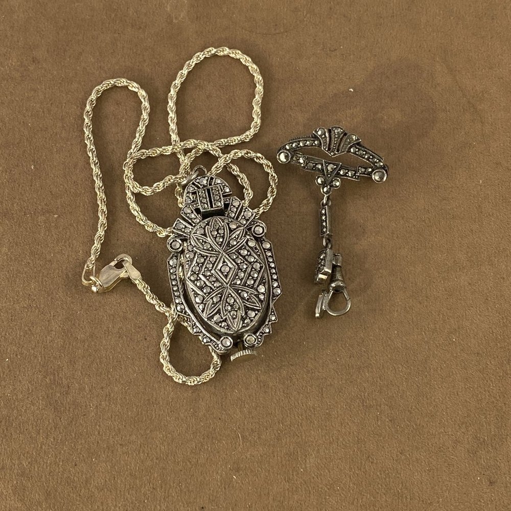 Fabulous Antique 1920’s Bucherer Ladies Pendant Brooch and Watch - Picture 6 of 10